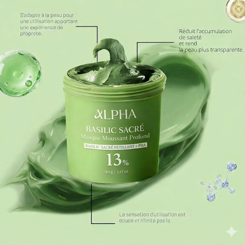 ALPHA - Masque Moussant Purifiant Au Basilic Sacré