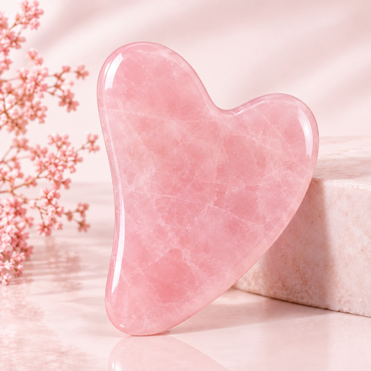 Gua Sha Visage en Quartz Rose